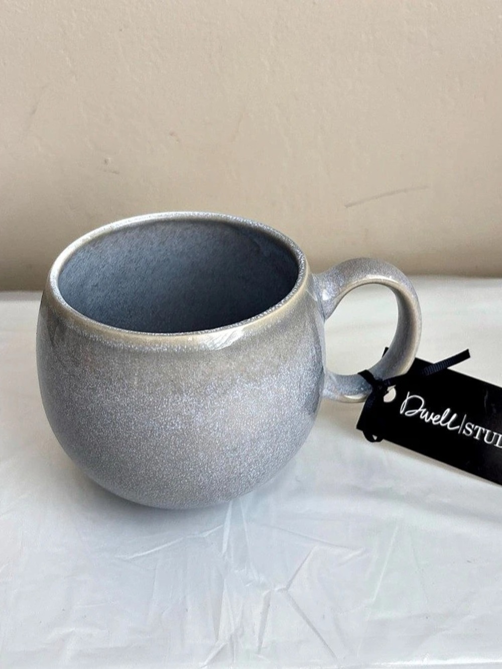 DwellStudio Stoneware glaze Pottery Coffee Mug light purple gray New w tags